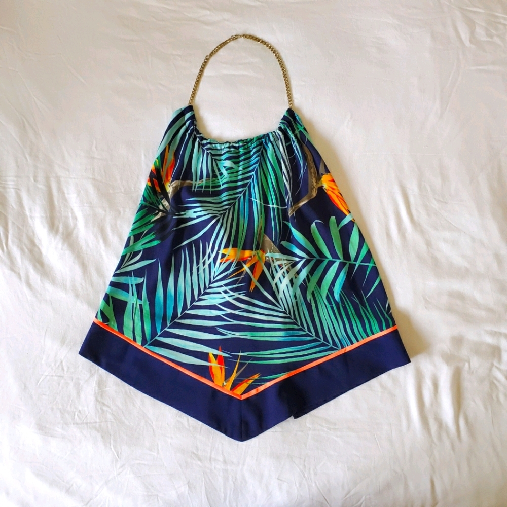 Express Birds of Paradise Chain Halter Top